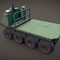 Green Porterba Multi Wheeled Utility Vehicle With Roof Mounted Equipment