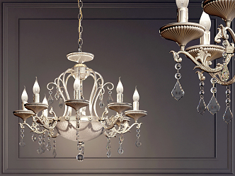 European-style chandelier candlestick chandelier 3d model