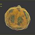 Decorative Orange Pumpkin With Green Spots Bumpy Texture And White Stem