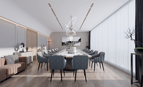 Modern Room Dining Room Box Chandelier 3d model