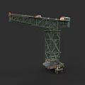 Industrial Factory Gantry Crane With Green Metal Frame Structure And Machinery