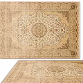 Elegant Square Rug With Intricate Central Medallion And Classic Border Patterns 3d model