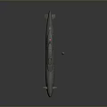 Detailed Metallic Submarine Model With Gray Background And Reflection Effect