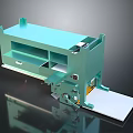 Green Industrial Metal Cutting Machine With White Platform And Mechanical Parts