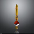 Poké Ball Toy Model With Yellow Stick And Red White Design