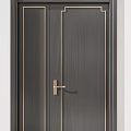 New Chinese style combination of single door and double door 3d model
