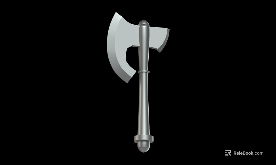 Silver Metal Axe Shaped Wall Decor For Home Interior Decoration 3d model 