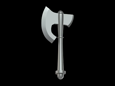 Silver Metal Axe Shaped Wall Decor For Home Interior Decoration 3d model