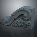 Intricate Carved Grape Plant with Leaves on Decorative Architectural Element
