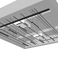 Modern Ceiling Structure With Lighting Fixtures And Pipes