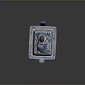 Blue and White Ceramic Sculpture with Dragon Decoration Square Structure and Detailed Carving