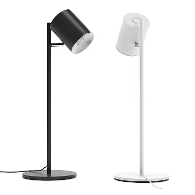 Modern Black and White Minimalist Floor Lamps with Adjustable Head for Home Living Room 3d model