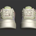Stylish White Pink And Purple Color Block Sneakers For Casual Fashion Wear