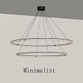 Minimalist Chandelier Design With Double Circular Rings For Modern Interior Space