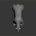 Detailed 3D Polar Bear Model with White Fur Standing on Dark Background and Open Mouth