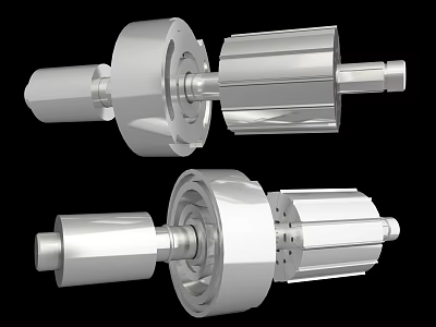 Stainless Steel Hardware Tools Precision Mechanical Cylindrical Components With Shafts 3d model