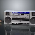 Vintage Retro Radio Cassette Player With Speakers Cassette Tape And Control Panel