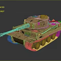 Realistic Military Battle Tank With Weathered Exterior Detailed Turret And Metal Tracks