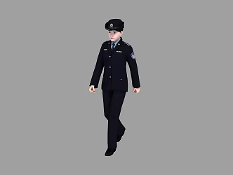 Character Roaming Female Police Flower Beauty Uniform Character Binding skin Skin 3d model