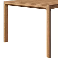 Wooden Rectangular Tables With Simple Design And Slim Legs For Living Room 3d model