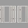 White Modern Interior Window Shutters With Open Design On Wall 3d model
