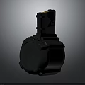 Black Tactical Explosive Weapon With Circular Base And Glowing Top Structure 3d model