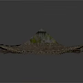 Traditional Architectural Structure With Square Shaped Thatched Roof And Natural Rustic Texture