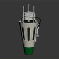 Green And White Single Wheeled Robot Creature With Head Structure And Vent