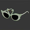 Elegant Swan Design Jewelry Sunglasses With White Frame Black Lenses And Orange Beaks