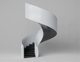 modern revolving stair railing 3d model