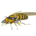 Bee Shaped Toy Doll With Yellow And Black Stripes Transparent Wings And CAT Logo