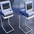 Advanced Medical Patient Monitors Featuring Display Screens Stand Cables And Waveform 3d model
