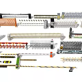 Various Security Gates and Fencing Systems with Different Colors and Barriers 3d model