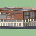 Modern Multi Story Commercial Complex With Red Brick Exterior And Glass Windows