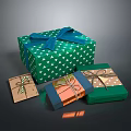 Colorful Decorative Gift Boxes With Bowknot And Patterned Packaging Designs For Daily Use 3d model