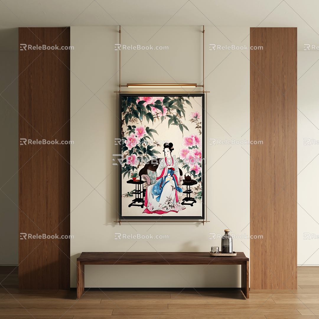 New Chinese style antique decorative painting 3d model