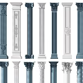 Classical Roman Columns With Ornate Carvings Spiral Patterns And Color Variations