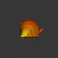 Cartoon Character And Creature With Yellow Shell Like Body Red Spines And Orange Glow Background