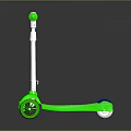 Green Kids Scooter With White Handlebar And Two Wheels Design For Children