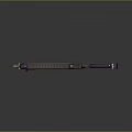 Futuristic Sci-Fi Weapon With Purple Yellow Mechanical Body And Tactical Rail Design