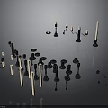 Contemporary Interior Lighting Decor With Black Base Candle Holders And White Strip Light Fixtures