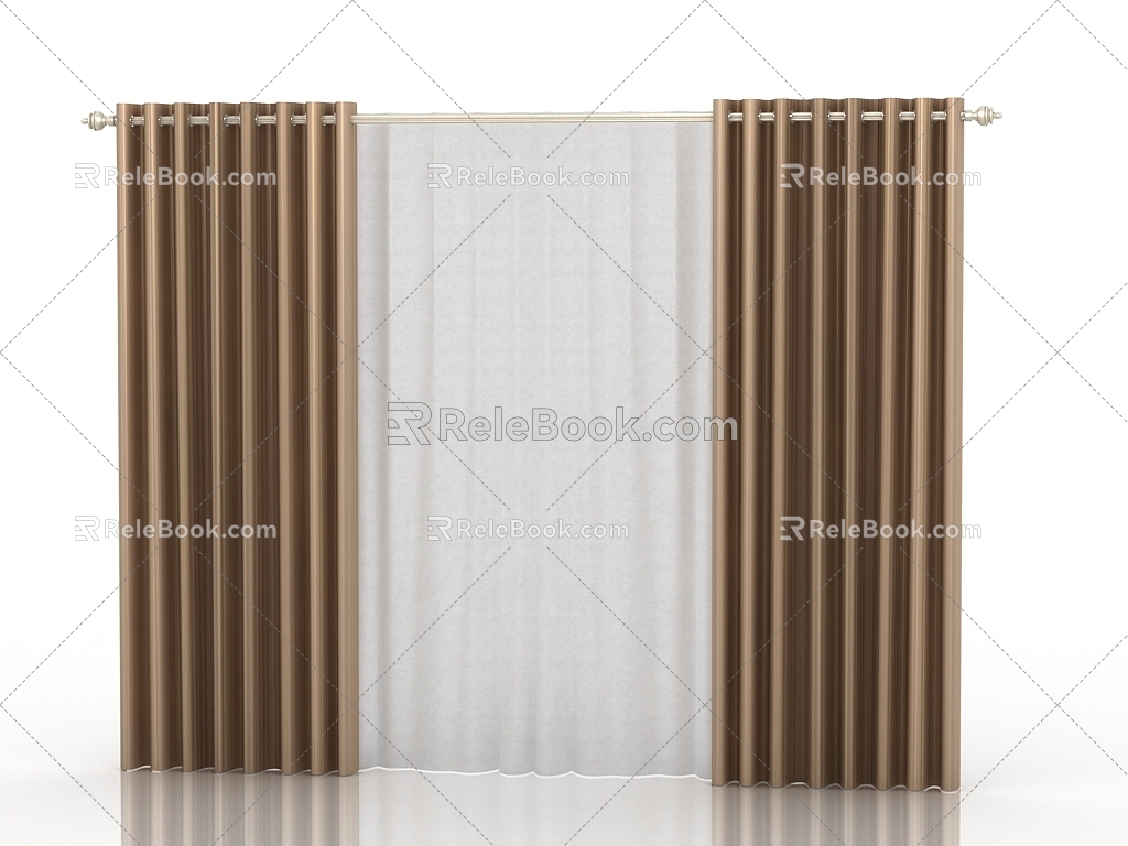 Modern curtains 3d model