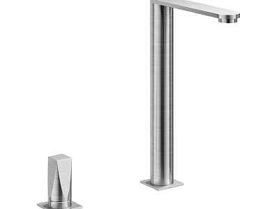 Modern Stainless Steel Kitchen Faucet With Tall Spout And Control Handle Design 3d model