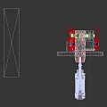 Industrial Mechanical Equipment With Metal Casing Red Components And Yellow Circular Part
