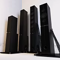 Modern Black Column Home Audio Speakers with Sleek Design and Multiple Units