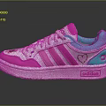 Adidas Casual Sneakers White Pink And Turquoise With Three Stripes And Heart Pattern