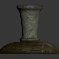 Rustic Stone Architectural Component With Circular Top And Broad Base