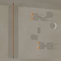 Modern Wall Lamps with Circular Square Rectangular Shapes on Minimalist Wall for Soft Lighting 3d model