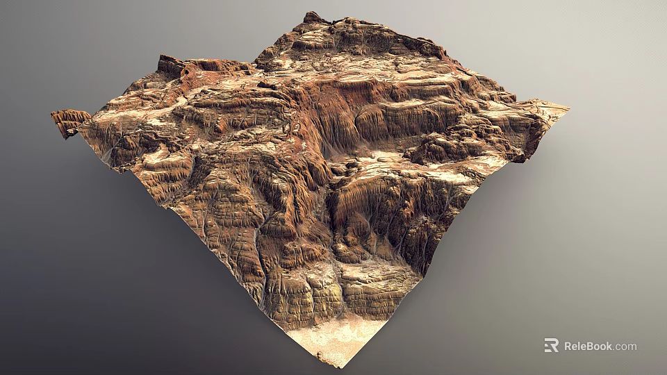 Natural Garden Landscape Design Featuring Layered Rock Terrain And Textured Formations 3d model 