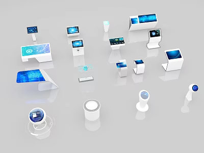 Public Facilities Featuring Smart Interactive Touchscreen Displays And Digital Information Kiosks 3d model